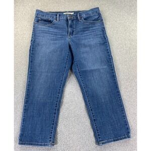 Levis 311 Shaping Skinny Capri Jeans Womens 31 (Meas 32) Blue Stretch Mid Rise